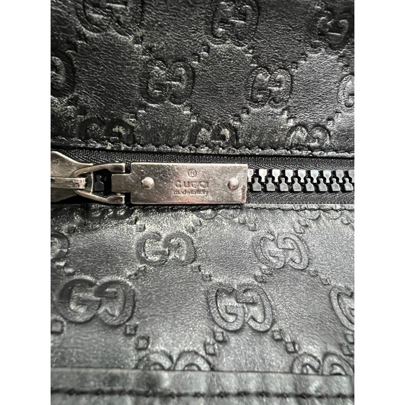 Gucci Vintage Guccissima Leather Luxury Tote Bag Black Shoulder Bag Old Money - Picture 11 of 16